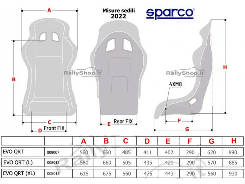 Sedile Sparco EVO QRT ( M-L-XL)