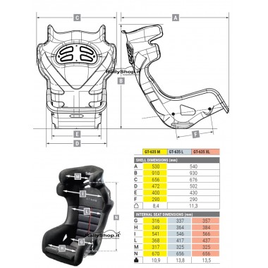 Sedile Sabelt GT-635 ( GT - Rally - Circuit) - (M-