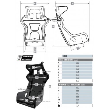 Sedile Sabelt X-PAD ( TG. L )