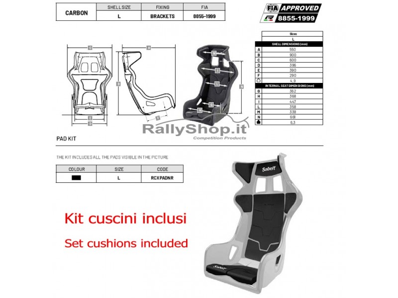 Sedile Sabelt X-PAD CARBON